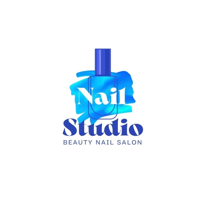 Logo nail màu xanh